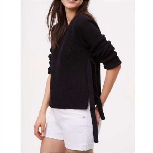 Loft Black Tie Side Knitted Sweater - Picture 8 of 8